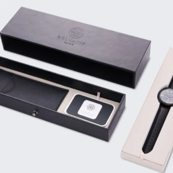 Bolvaint Men's Black Leather Watch